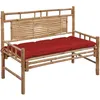 Image de Vidaxl Banc De Jardin Avec Coussin 120 Cm Bambou