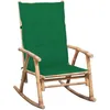 Image de vidaXL Chaise à bascule avec coussin bambou3063908