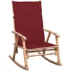 Image de vidaXL Chaise à bascule avec coussin Bambou