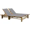 Image de vidaXL Vidaxl Chaise Longue Pour 2 Personnes Avec Coussins Bambou