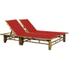 Image de vidaXL Vidaxl Chaise Longue Pour 2 Personnes Avec Coussins Bambou