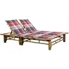 Image de vidaXL Vidaxl Chaise Longue Pour 2 Personnes Avec Coussins Bambou