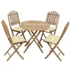Image de vidaXL Ensemble à manger d'extérieur pliable 5pcs avec coussins Bambou3063977