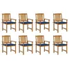 Image de Vidaxl Mobilier Ã DÃ®ner D'extÃ©rieur Pliable 5 Pcs Avec Coussins Bambou