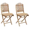 Image de vidaXL Chaises pliables de jardin lot de 2 avec coussins Bambou3064005