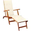 Image de vidaXL Vidaxl Chaise Longue D'extérieur Repose-Pied Et Coussin Acacia Solide
