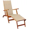 Image de vidaXL Vidaxl Chaise Longue D'extérieur Repose-Pied Et Coussin Acacia Solide