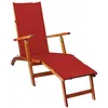 Image de vidaXL Vidaxl Chaise Longue D'extérieur Repose-Pied Et Coussin Acacia Solide