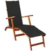 Image de vidaXL Vidaxl Chaise Longue D'extérieur Repose-Pied Et Coussin Acacia Solide