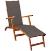 Image de vidaXL Vidaxl Chaise Longue D'extérieur Repose-Pied Et Coussin Acacia Solide