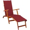 Image de vidaXL Vidaxl Chaise Longue D'extérieur Repose-Pied Et Coussin Acacia Solide