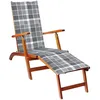 Image de vidaXL Vidaxl Chaise Longue D'extérieur Repose-Pied Et Coussin Acacia Solide