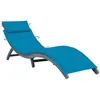 Image de vidaXL Chaise longue avec coussin Gris Bois d'acacia solide3064048