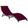 Image de vidaXL Chaise longue avec coussin Gris Bois d'acacia solide3064053