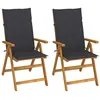 Image de vidaXL Chaises inclinables de jardin lot de 2 et coussins Bois acacia