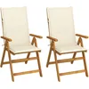 Image de vidaXL Vidaxl Chaises Inclinables De Jardin 2 Pcs Avec Coussins Bois D'acacia