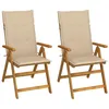Image de vidaXL Chaises inclinables de jardin lot de 2 et coussins Bois acacia