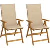 Image de vidaXL Vidaxl Chaises Inclinables De Jardin 2 Pcs Avec Coussins Bois D'acacia
