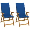 Image de Vidaxl Chaises Inclinables De Jardin 2 Pcs Avec Coussins Bois D'acacia