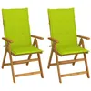 Image de vidaXL Chaises inclinables de jardin lot de 2 et coussins Bois acacia