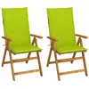 Image de vidaXL Vidaxl Chaises Inclinables De Jardin 2 Pcs Avec Coussins Bois D'acacia