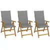 Image de vidaXL Chaises pliables de jardin lot de 3 avec coussins Bois d'acacia