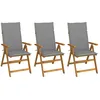 Image de Vidaxl Chaises Pliables De Jardin 3 Pcs Avec Coussins Bois D'acacia