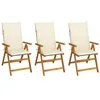 Image de vidaXL Chaises pliables de jardin lot de 3 avec coussins Bois d'acacia
