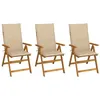 Image de vidaXL Chaises pliables de jardin lot de 3 avec coussins Bois d'acacia