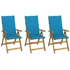 Image de vidaXL Chaises pliables de jardin lot de 3 avec coussins Bois d'acacia