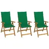 Image de vidaXL Chaises pliables de jardin lot de 3 avec coussins Bois d'acacia