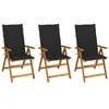 Image de vidaXL Chaises pliables de jardin lot de 3 avec coussins Bois d'acacia