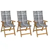 Image de vidaXL Chaises pliables de jardin lot de 3 avec coussins Bois d'acacia