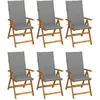 Image de vidaXL Chaises pliables de jardin lot de 6 avec coussins Bois d'acacia