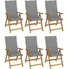 Image de vidaXL Vidaxl Chaises Pliables De Jardin 6 Pcs Avec Coussins Bois D'acacia