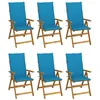 Image de vidaXL Chaises pliables de jardin lot de 6 avec coussins Bois d'acacia