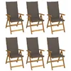 Image de vidaXL Chaises pliables de jardin lot de 6 avec coussins Bois d'acacia