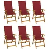 Image de vidaXL Chaises pliables de jardin lot de 6 avec coussins Bois d'acacia
