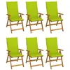 Image de vidaXL Chaises pliables de jardin lot de 6 avec coussins Bois d'acacia