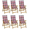 Image de vidaXL Chaises pliables de jardin lot de 6 avec coussins Bois d'acacia3064132
