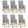 Image de vidaXL Chaises pliables de jardin lot de 6 avec coussins Bois d'acacia