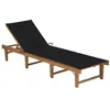 Image de vidaXL Chaise longue pliable avec coussin Bois d'acacia solide