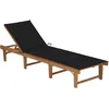 Image de vidaXL Vidaxl Chaise Longue Pliable Avec Coussin Bois D'acacia Solide