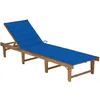 Image de vidaXL Vidaxl Chaise Longue Pliable Avec Coussin Bois D'acacia Solide