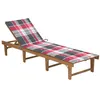 Image de vidaXL Chaise longue pliable avec coussin Bois d'acacia solide