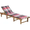 Image de vidaXL Vidaxl Chaise Longue Pliable Avec Coussin Bois D'acacia Solide