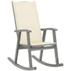 Image de vidaXL Chaise Ã  bascule avec coussins Gris Bois d'acacia massif