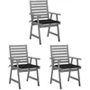 Image de vidaXL Vidaxl Chaises À Dîner D'extérieur 3 Pcs Avec Coussins Acacia Massif