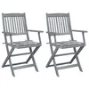 Image de vidaXL Chaises pliables d'extérieur lot de 2 et coussins Bois d'acacia3064496