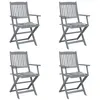 Image de vidaXL Chaises pliables d'extérieur lot de 4 et coussins Bois d'acacia3064523